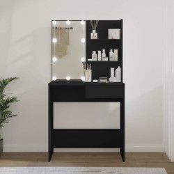 Coiffeuse avec LED noir 74,5x40x141 cm 584416584416