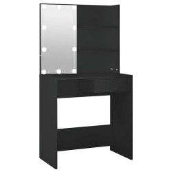Coiffeuse avec LED noir 74,5x40x141 cm 584416584416