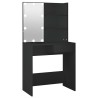 Coiffeuse avec LED noir 74,5x40x141 cm 584416584416