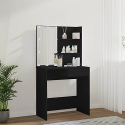 Coiffeuse avec LED noir 74,5x40x141 cm 584416584416
