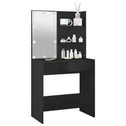 Coiffeuse avec LED noir 74,5x40x141 cm 584416584416