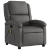 Fauteuil de massage inclinable gris cuir véritable 584417584417
