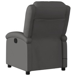Fauteuil de massage inclinable gris cuir véritable 584417584417