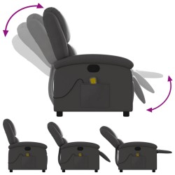 Fauteuil de massage inclinable gris cuir véritable 584417584417