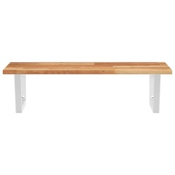 Étagère de vasque murale acier et bois massif d'acacia 584419584419