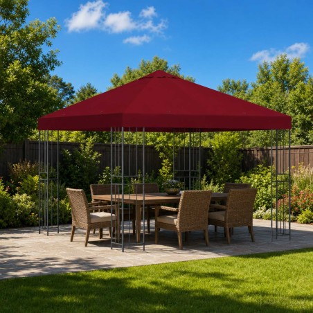 Pavillon 3 x 3 m Bordeaux Polyester et Acier 190 gsm 584420584420