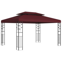 Pavillon 3,97 x 2,96 x 2,68 m Bordeaux Polyester et Acier 584421584421