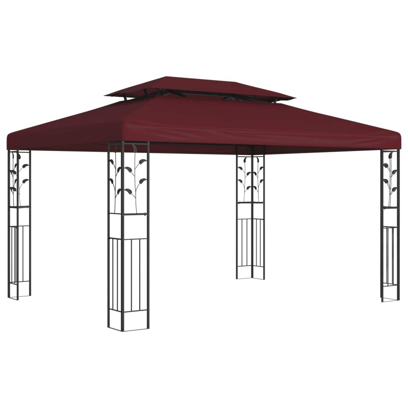 Pavillon 3,97 x 2,96 x 2,68 m Bordeaux Polyester et Acier 584421584421