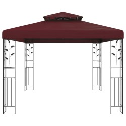 Pavillon 3,97 x 2,96 x 2,68 m Bordeaux Polyester et Acier 584421584421