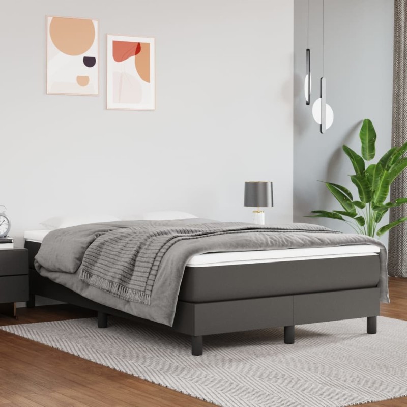 Matelas de lit à ressorts ensachés fermeté moyenne Gris 120x200x20cm Similicuir 584423584423
