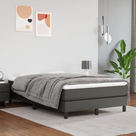 Matelas de lit à ressorts ensachés fermeté moyenne Gris 120x200x20cm Similicuir 584423584423