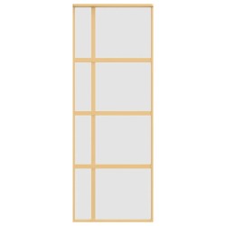 Porte coulissante doré 76x205 cm verre ESG dépoli et aluminium 584424584424