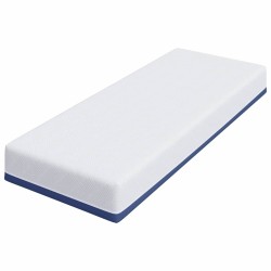 Matelas Blanc et Bleu 80 x 200 cm Tissu jacquard 584435584435