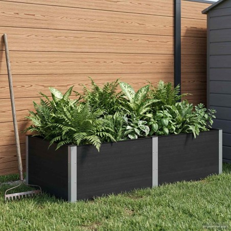 Jardinière surélevée Noir 200 x 100 x 54 cm 584442584442