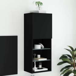 Meuble TV avec lumières LED noir 40,5x30x102 cm 584446584446