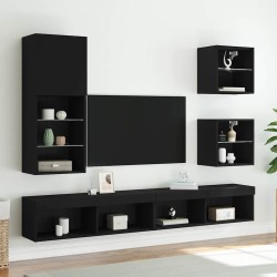 Meuble TV avec lumières LED noir 40,5x30x102 cm 584446584446