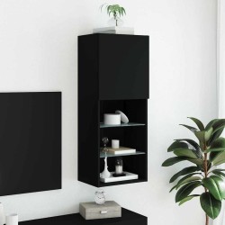 Meuble TV avec lumières LED noir 40,5x30x102 cm 584446584446