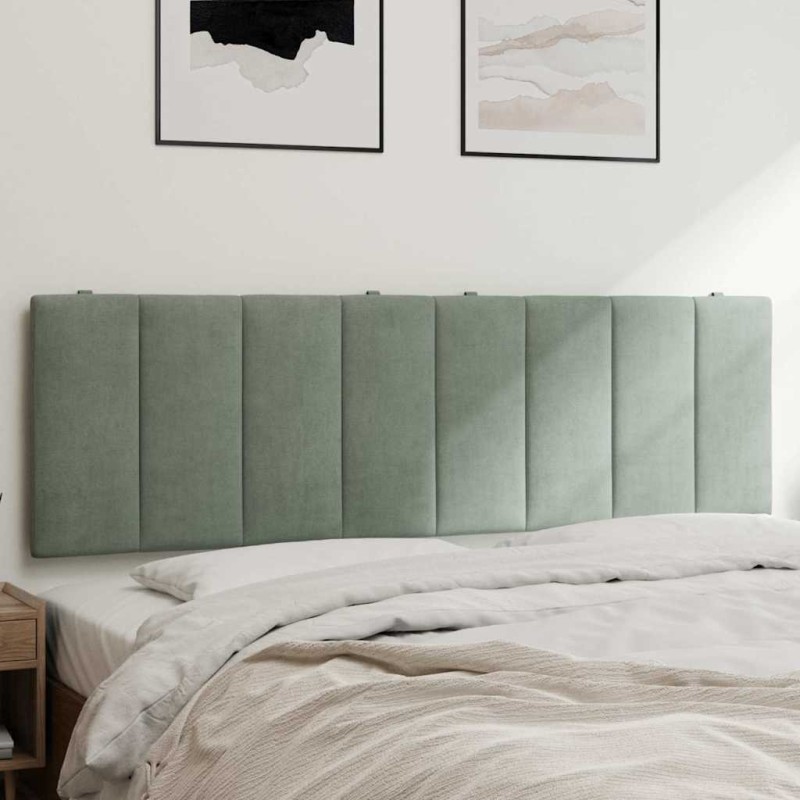 Coussin de tête de lit Hanko gris clair 160 cm velours 584447584447