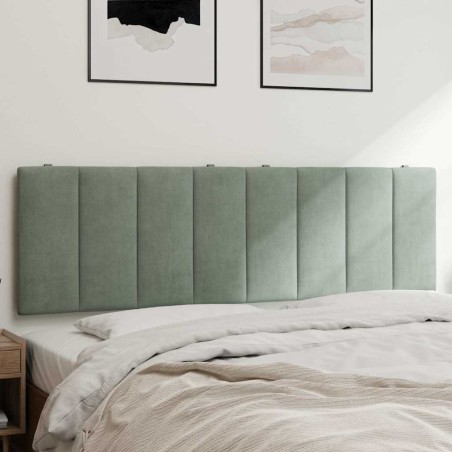 Coussin de tête de lit Hanko gris clair 160 cm velours 584447584447