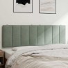 Coussin de tête de lit Hanko gris clair 160 cm velours 584447584447