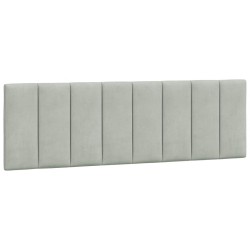 Coussin de tête de lit Hanko gris clair 160 cm velours 584447584447