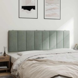 Coussin de tête de lit Hanko gris clair 160 cm velours 584447584447