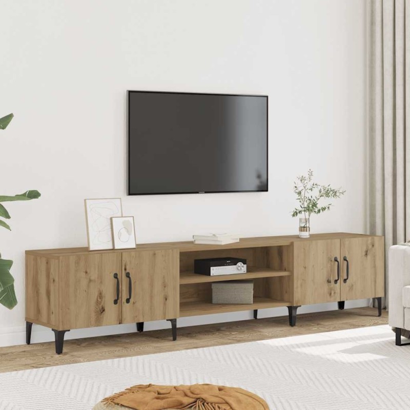 Meuble TV chêne artisanal 180x31,5x40 cm bois d'ingénierie 584449584449