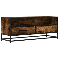 Meuble TV chêne fumé 100x34,5x40 cm bois d'ingénierie et métal 584450584450