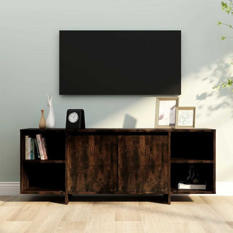 Meuble TV chêne fumé 130x35x50 cm bois d'ingénierie 584452584452