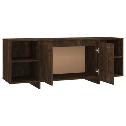 Meuble TV chêne fumé 130x35x50 cm bois d'ingénierie 584452584452