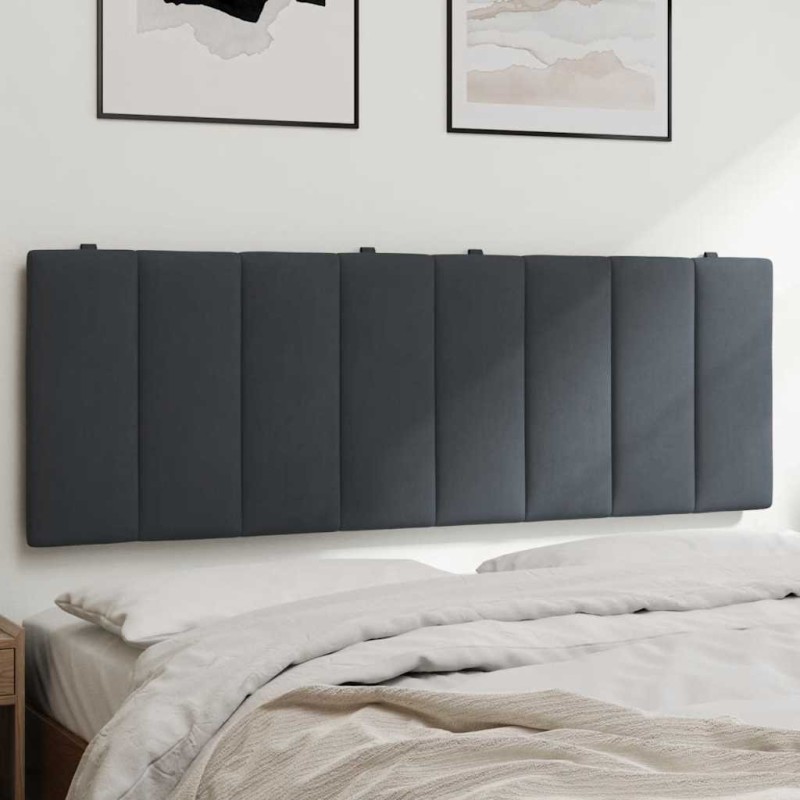 Coussin de tête de lit Hanko gris foncé 140 cm velours 584453584453