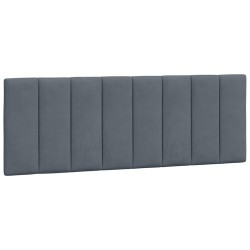 Coussin de tête de lit Hanko gris foncé 140 cm velours 584453584453