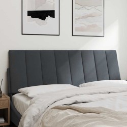 Coussin de tête de lit Hanko gris foncé 140 cm velours 584453584453