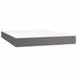 Matelas de lit à ressorts ensachés fermeté moyenne Gris 140x200x20cm Similicuir 584456584456