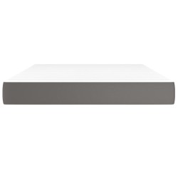 Matelas de lit à ressorts ensachés fermeté moyenne Gris 140x200x20cm Similicuir 584456584456