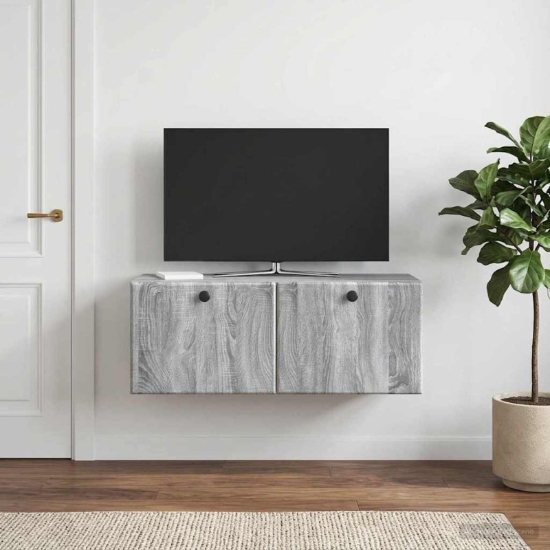 Meuble TV mural 78,5 x 31 x 30 cm Sonoma gris Bois d'ingénierie 584468584468