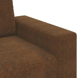 Loveseat Sofa Brown 140 cm Faux Leather - Untranslated 584480584480