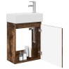 Meuble de salle de bain avec robinet Chêne fumé 584493584493