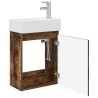 Meuble de salle de bain avec robinet Chêne fumé 584493584493
