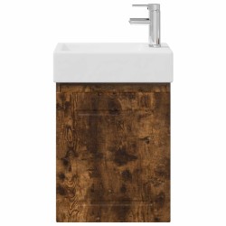 Meuble de salle de bain avec robinet Chêne fumé 584493584493