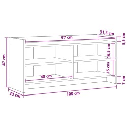 Meuble TV 100 x 33 x 47 cm Chêne fumé Bois d'ingénierie 584494584494