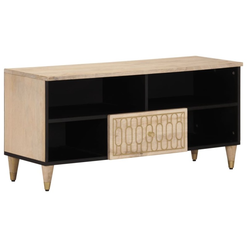 Meuble TV 100x33x46 cm bois massif de manguier 584495584495