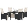 Ensemble de salle à manger pour jardin 5 pcs Noir polyrotin 613798613798