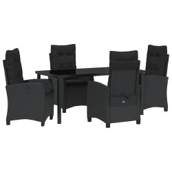 Ensemble de salle à manger pour jardin 5 pcs Noir polyrotin 613799613799
