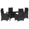 Ensemble de salle à manger pour jardin 5 pcs Noir polyrotin 613799613799
