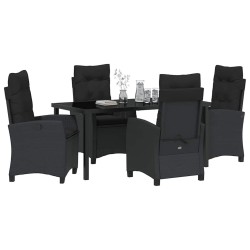 Ensemble de salle à manger pour jardin 5 pcs Noir polyrotin 613799613799
