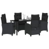 Ensemble de salle à manger pour jardin 5 pcs Noir polyrotin 613799613799