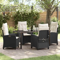 Ensemble de salle à manger pour jardin 5 pcs Noir polyrotin 613801613801