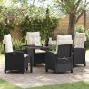 Ensemble de salle à manger pour jardin 5 pcs Noir polyrotin 613801613801