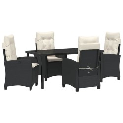 Ensemble de salle à manger pour jardin 5 pcs Noir polyrotin 613801613801